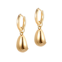 The Honesty Earrings - solid 14k gold drop earrings teardrop-shaped by Larisa Beaumont