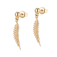 The Resilience Earrings - solid 14k gold fern drop earrings by Larisa Beaumont