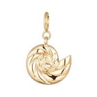 The Intuition Charm - solid 14k gold Nautilus charm pendant by Larisa Beaumont